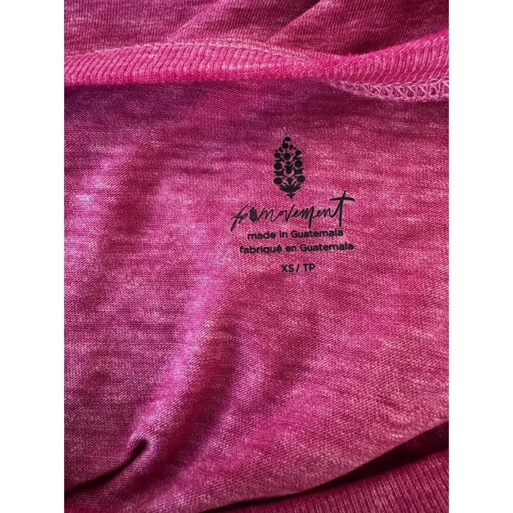 NWT Free people Movement Long Sleeve Top Heather magenta Pink LightSlouchy‎ XS